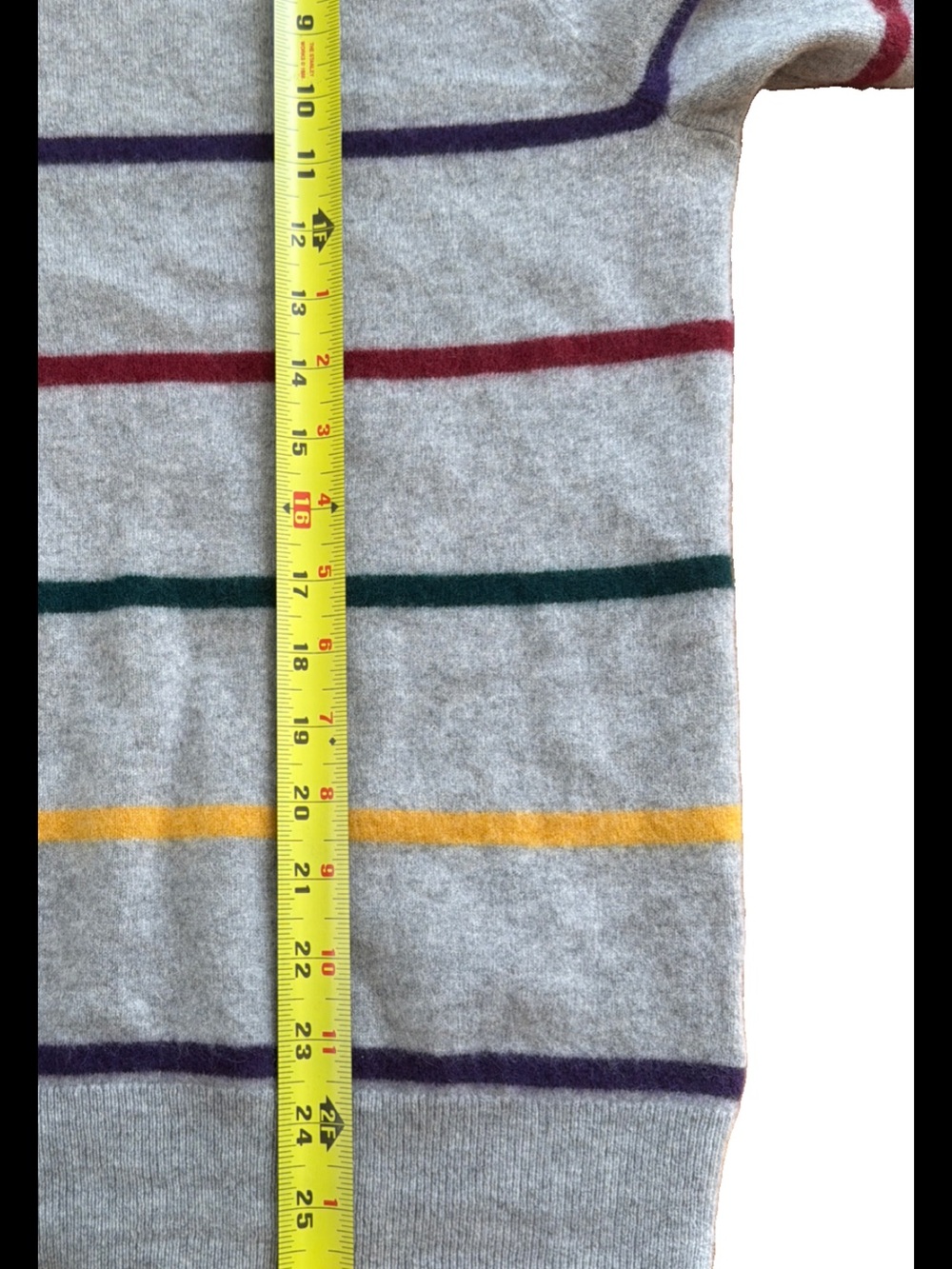 J.Crew 100% Cashmere Crewneck Sweater Multicolor Stripe XL NWOT - Picture 5 of 6